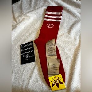 Gucci Adidas red interlocking G sock size M brand new with tags